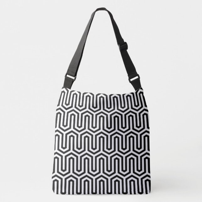 Bolsa Ajustável Motif deco egípcio - preto e branco (Frente)