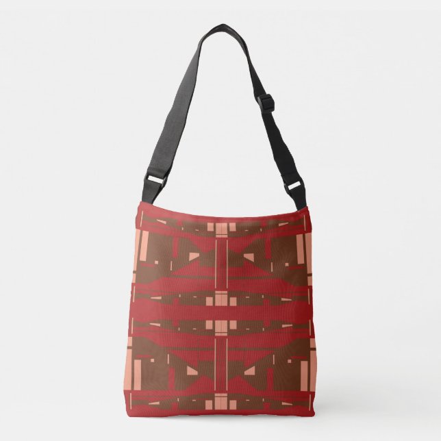 Bolsa Ajustável Motif Simétrico Clássico em Vermelho Escuro Coral  (Frente)