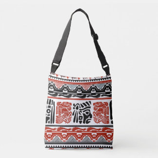 Bolsa Ajustável Motivos indianos, vermelho-preto, padrão perfeito.