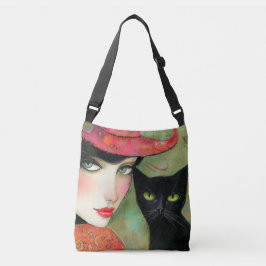Bolsa Ajustável Mulher Chic e Gato Negro