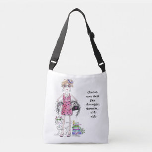 Bolsa Ajustável Mulher de Arte Watercolor Dizendo Humoricamente