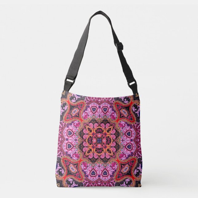 Bolsa Ajustável Multicolor paisley, impressão de cachecol (Frente)