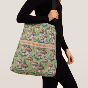 Bolsa Ajustável Mushroom Witchy Toadstool Jarden Boho Plant Ferns