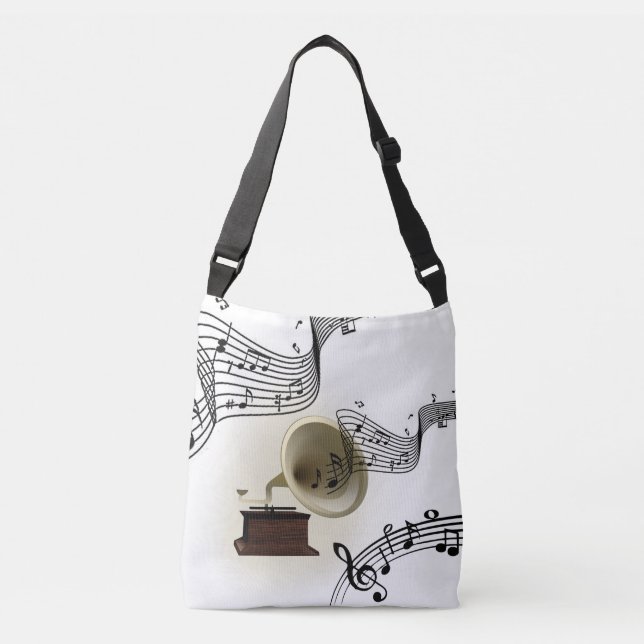 Bolsa Ajustável Música e Design de Gramofone (Frente)
