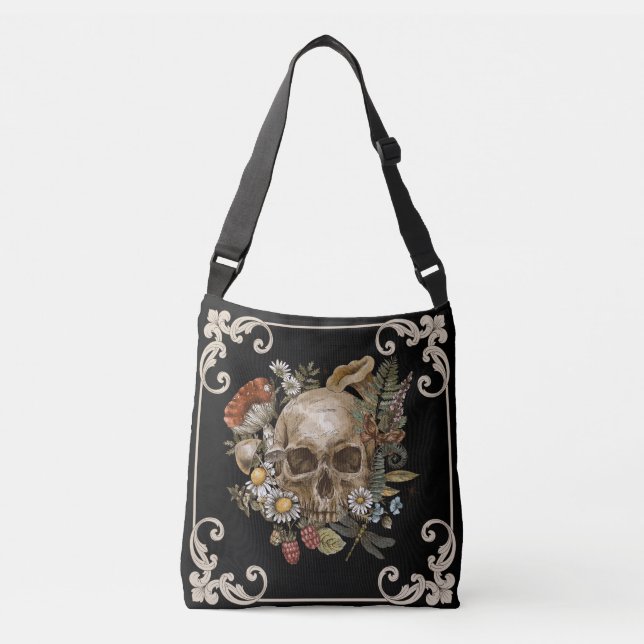 Bolsa Ajustável Mystic Skull Vintage Black Tot Bag (Frente)