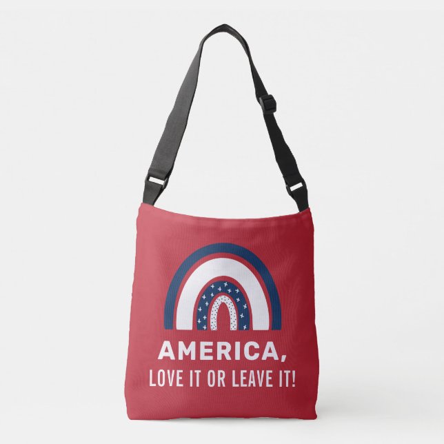 Bolsa Ajustável Na moda Patriótico Americano Rainbow 4 De Julho (Frente)