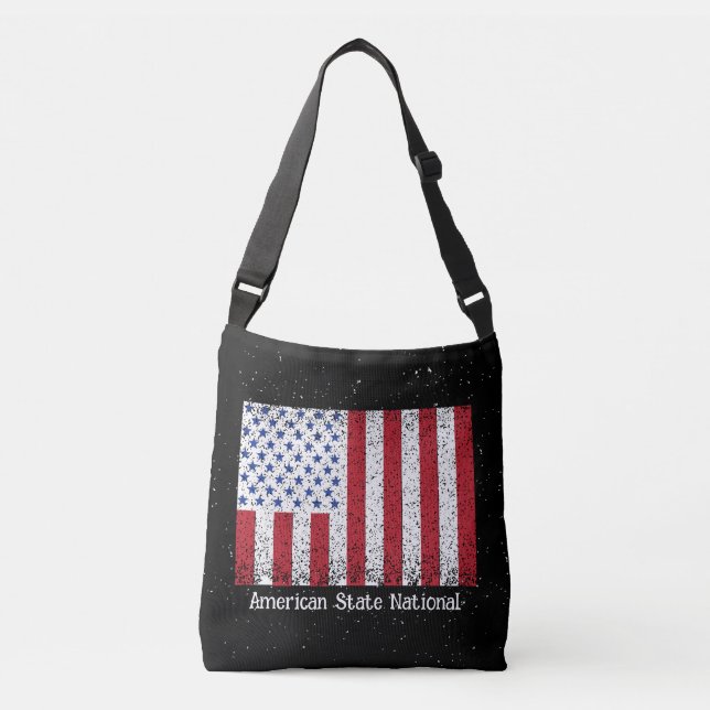 Bolsa Ajustável Nacional do Estado Americano com Bandeira Crossbod (Frente)