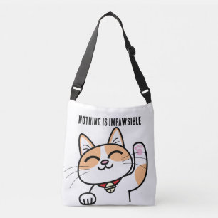 Bolsa Ajustável Nada é ImPawsible Funny Kawaii Cat