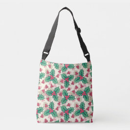 Bolsa Ajustável Natais vintages Elegante Holly Floral Padrão |