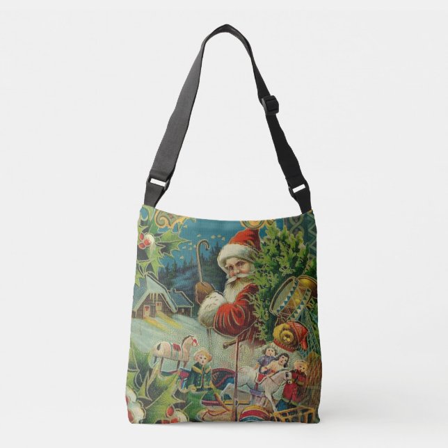 Bolsa Ajustável Natal Santa Claus Arte Antiquada (Frente)