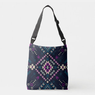 Bolsa Ajustável Navajo tribal escuro, geométrico de vintage.