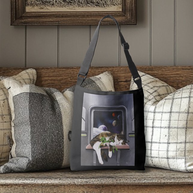 Bolsa Ajustável Nave Espacial Gato Tabby Verde Alien Stuffie Ficçã (Criador carregado)