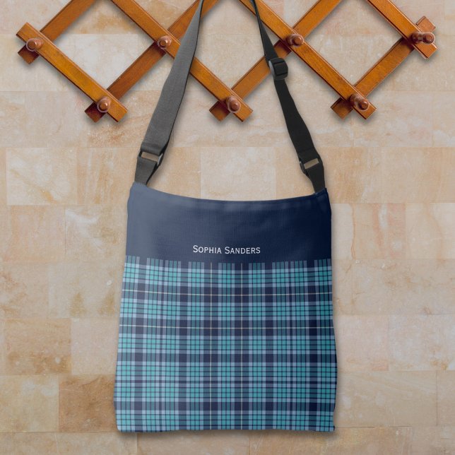 Bolsa Ajustável Navy Blue Scottish Tartan Pattern (Criador carregado)