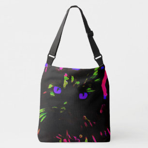 Bolsa Ajustável Neon Black Cat com olhos brilhantes