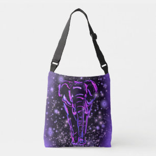 Bolsa Ajustável Neon Purple Elephant Andando À Noite Estrelada