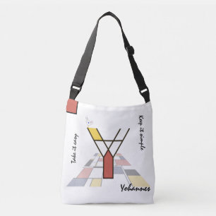 Bolsa Ajustável Neoplasticismo Agradável Monograma de Arte. Letra