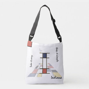 Bolsa Ajustável Neoplasticismo Agradável Monograma de Arte. Letra