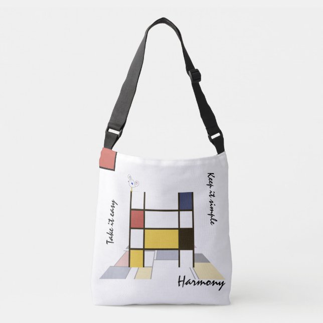 Bolsa Ajustável Neoplasticismo Agradável Monograma de Arte. Letra  (Frente)