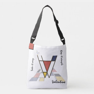 Bolsa Ajustável Neoplasticismo Agradável Monograma de Arte. Letra