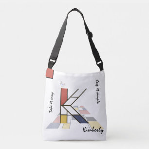 Bolsa Ajustável Neoplasticismo Agradável Monograma de Arte. Letra