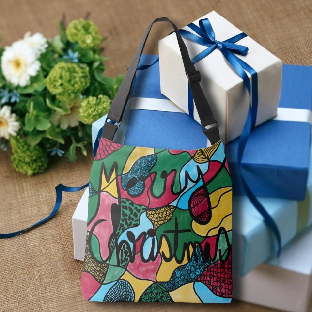 BOLSA AJUSTÁVEL NEUROGRÁFICO E LINHA PRETA DO NATAL DE MERRÍCULA (Criador carregado)