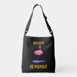 Bolsa Ajustável Ninguém é perfeito - flamingo com anel de natação