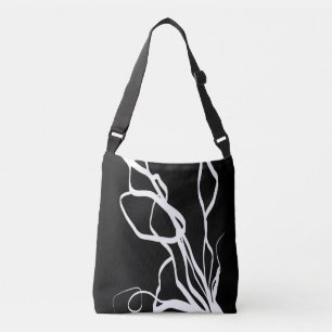 Bolsa Ajustável Nó do buquê: Abstrato preto e branco