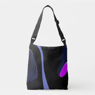 Bolsa Ajustável Noite do Cometa: Abstrato azul, roxo e preto
