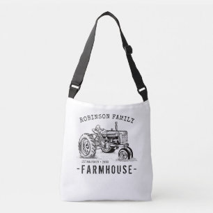 Bolsa Ajustável Nome da família Farmhouse Rustic Vintage Trator