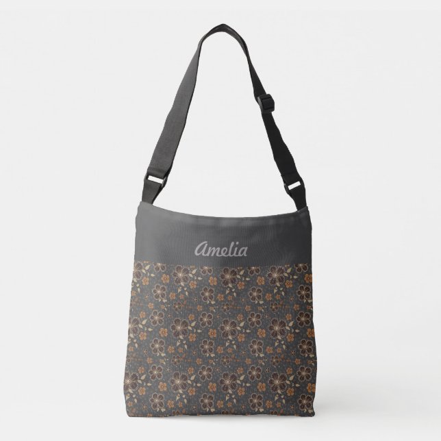 Bolsa Ajustável Nome da flor natural castanha cinza (Frente)