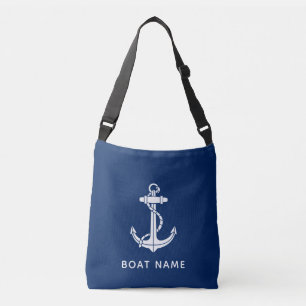 Bolsa Ajustável Nome de Barco Moderno e Âncora Costume Náutico Per