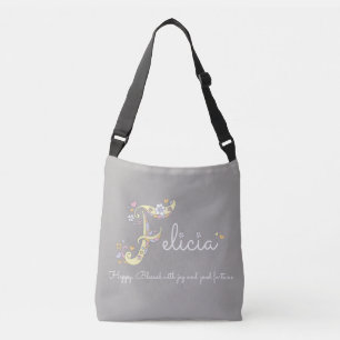 Bolsa Ajustável Nome de Felicia e significado do saco do monograma
