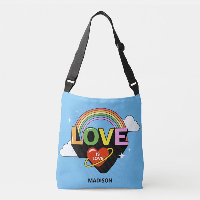 Bolsa Ajustável Nome Personalizado "Amor É Amor" (Frente)