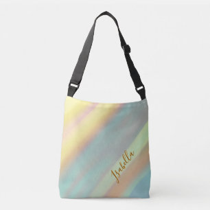Bolsa Ajustável Nome Personalizado Azul Verde Costeiro 
