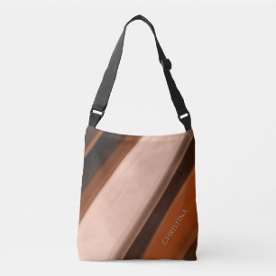 Bolsa Ajustável Nome Personalizado Faux Madeira Chique