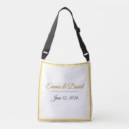 Bolsa Ajustável Nomes e Data de Casamento Minimalista Elegante Per