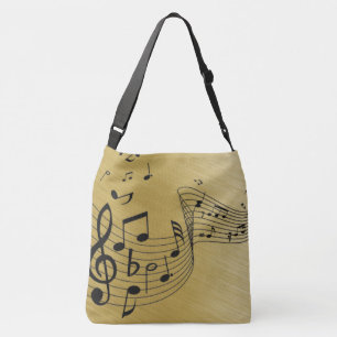 Bolsa Ajustável Notas Musicais Dourado Brilhante