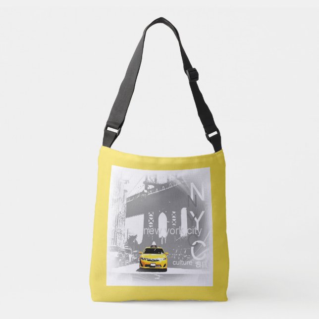 Bolsa Ajustável Nyc Nova Iorque Brooklyn Yellow Taxi Fashionable (Frente)