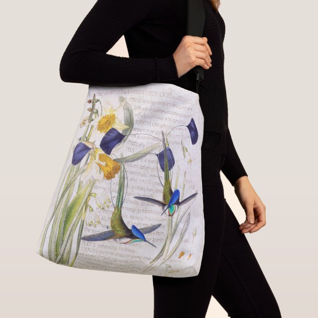Bolsa Ajustável O Daffodil azul dos pássaros do colibri floresce o (Close Up)