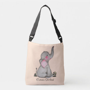 Bolsa Ajustável O elefante bonito do bebê da aguarela com cora &