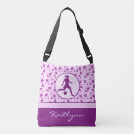 Bolsa Ajustável O futebol Purple Heart da menina personalizada