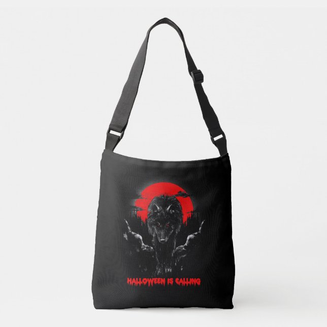 Bolsa Ajustável O Halloween está Chamando: Lobo (Frente)