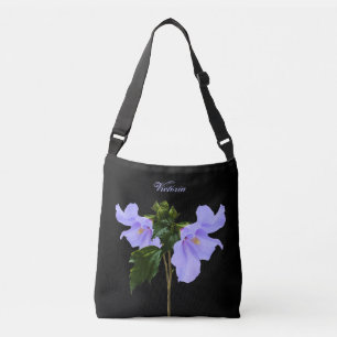 Bolsa Ajustável O hibiscus azul floresce sacolas pretas de