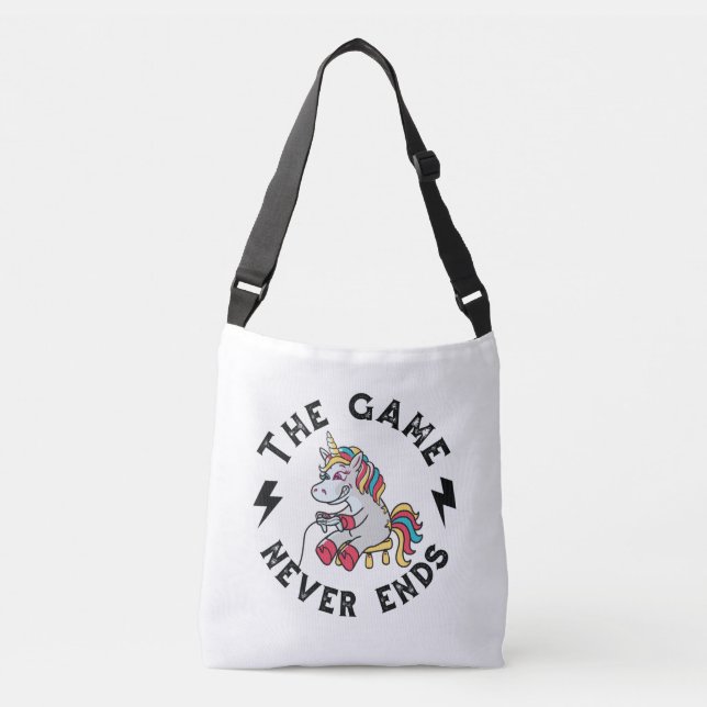 Bolsa Ajustável O jogo nunca acaba para Unicórnios (Frente)