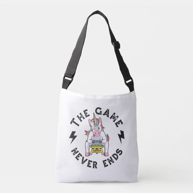 Bolsa Ajustável O jogo nunca acaba para Unicórnios (Frente)