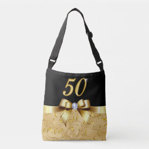 Bolsa Ajustável O preto e presentes de aniversário do ouro os 50t