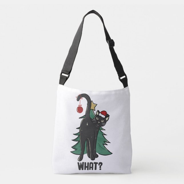 Bolsa Ajustável O quê? Design de Natal Black Cat Holiday (Frente)
