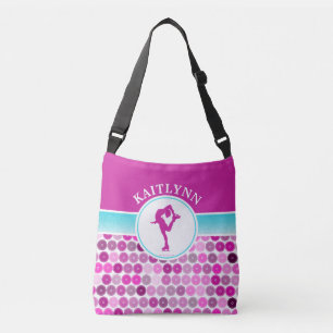 Bolsa Ajustável O roxo retro circunda a figura patinador Golly por
