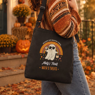 Bolsa Ajustável Óculos de Sol Fantasma Groovy Retrô Nome Assustado