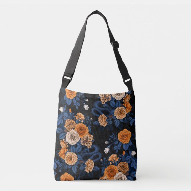 Bolsa Ajustável Oculto nas rosas, laranja e azul (Frente)